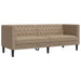 Driezitsbank Chesterfield-stijl kunstleer cappuccinokleurig