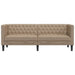 Driezitsbank Chesterfield-stijl kunstleer cappuccinokleurig