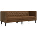 Driezitsbank Chesterfield-stijl kunstsuède bruin