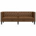 Driezitsbank Chesterfield-stijl kunstsuède bruin