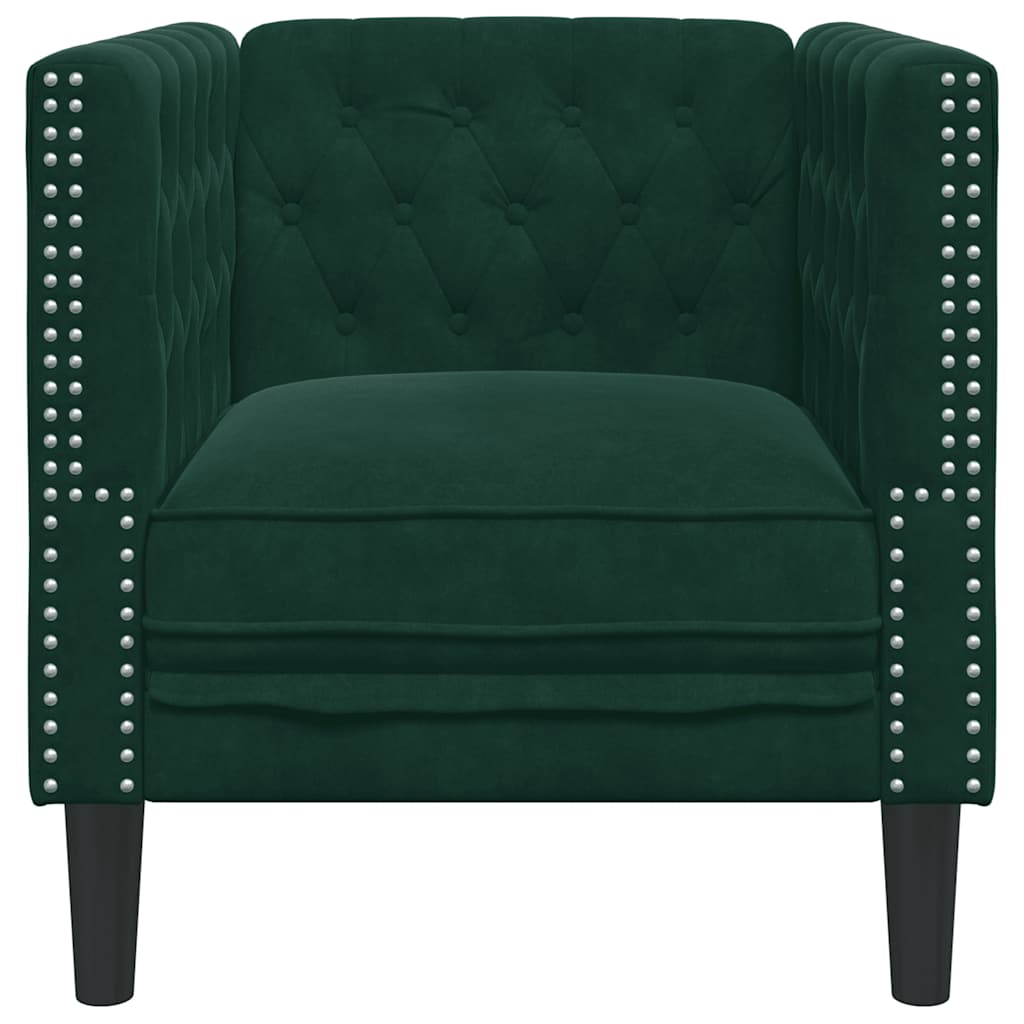 Fauteuil Chesterfield-stijl fluweel donkergroen