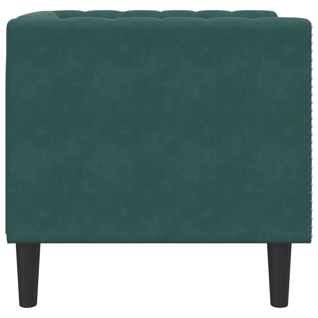 Fauteuil Chesterfield-stijl fluweel donkergroen