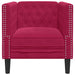 Fauteuil Chesterfield-stijl fluweel wijnrood