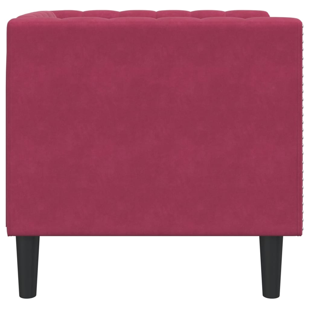 Fauteuil Chesterfield-stijl fluweel wijnrood