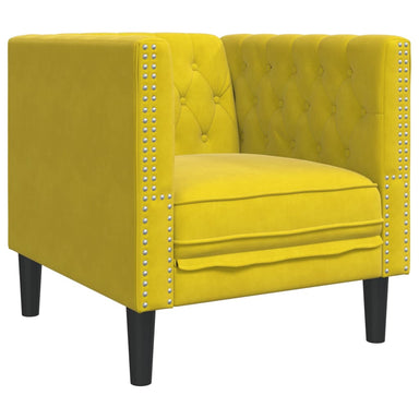 Fauteuil Chesterfield-stijl fluweel geel