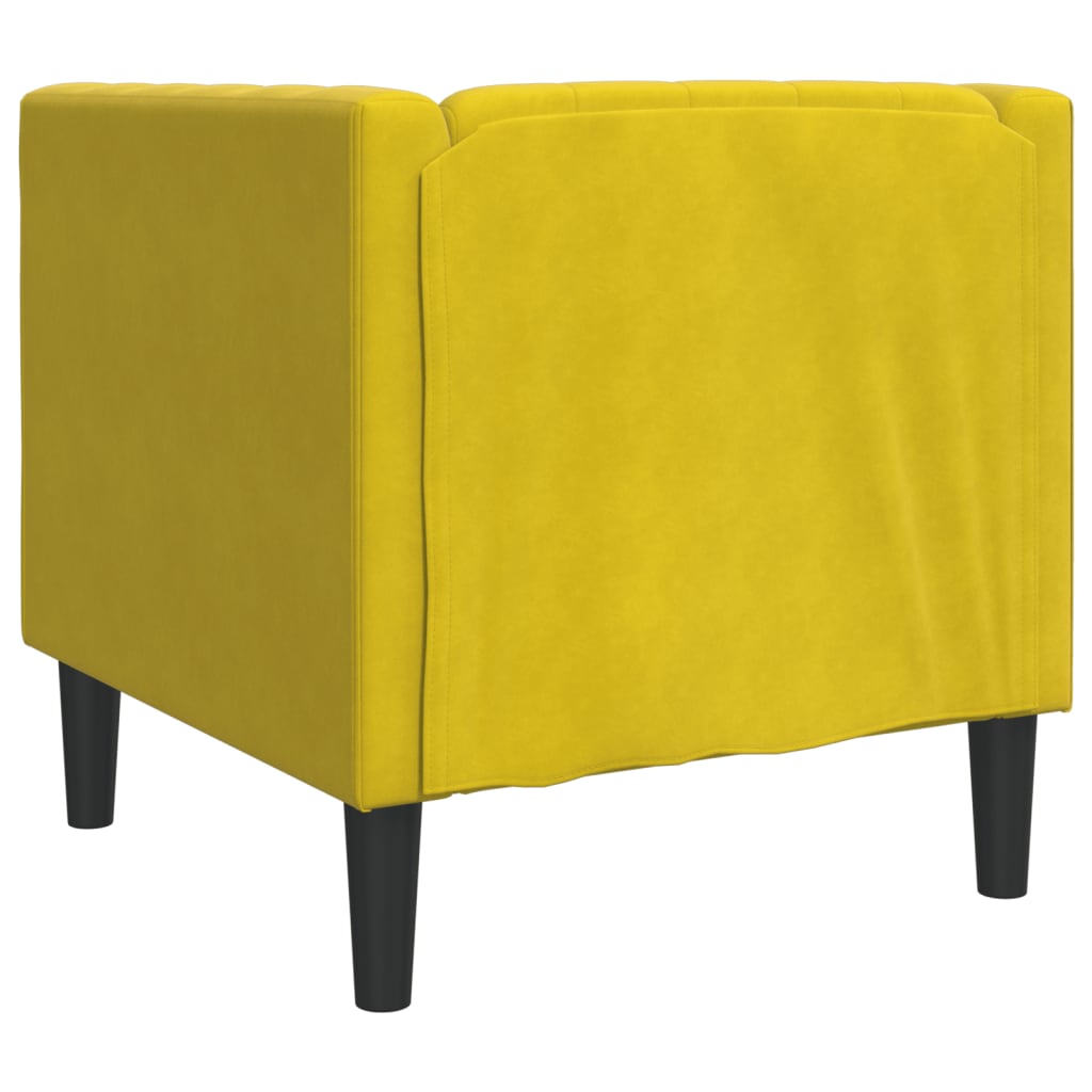 Fauteuil Chesterfield-stijl fluweel geel