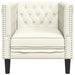 Fauteuil Chesterfield-stijl fluweel crèmekleurig