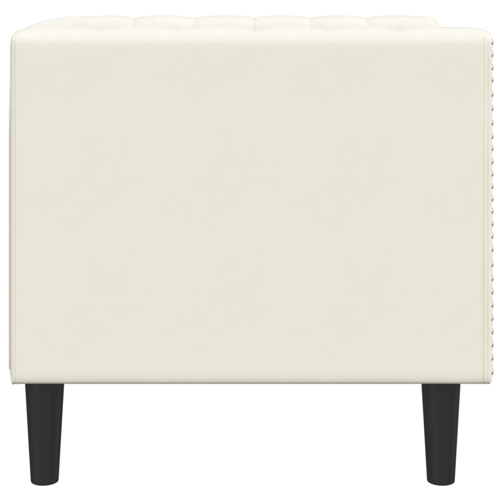 Fauteuil Chesterfield-stijl fluweel crèmekleurig