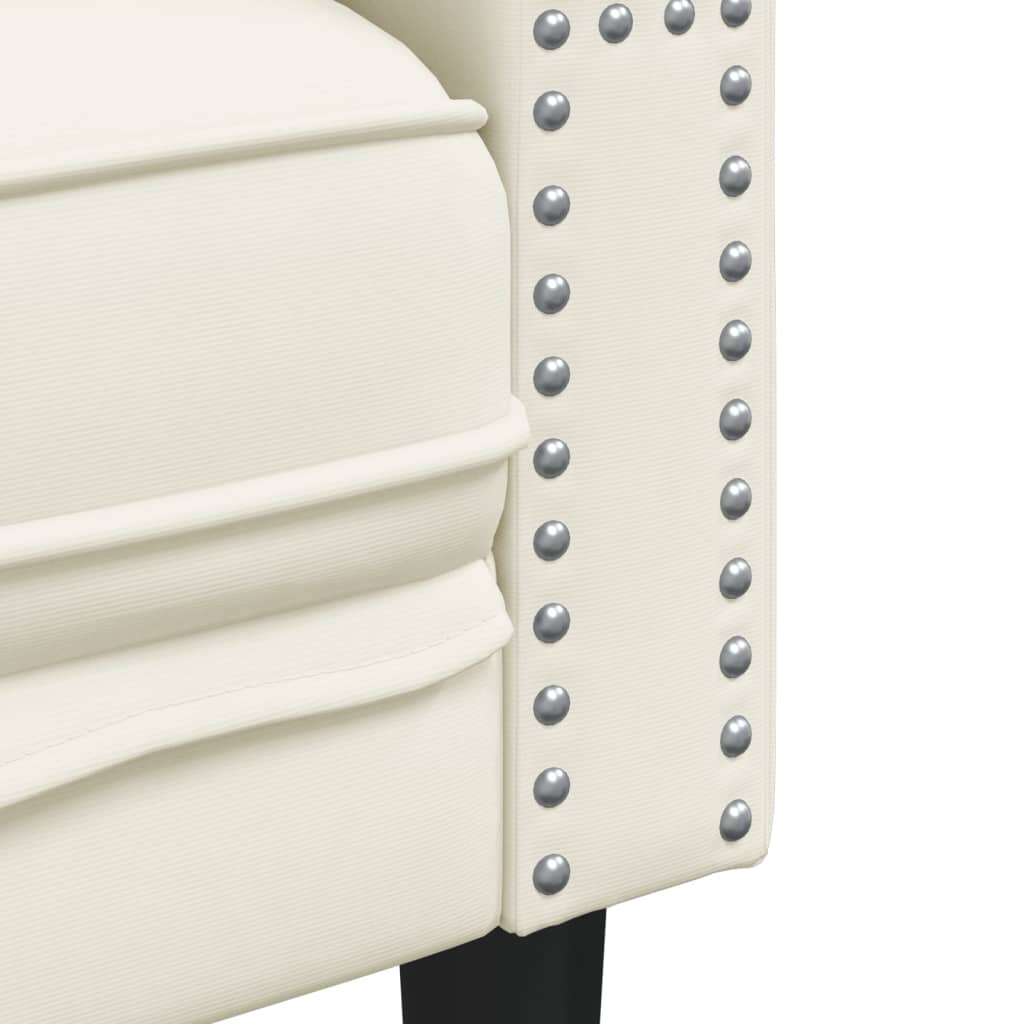 Fauteuil Chesterfield-stijl fluweel crèmekleurig