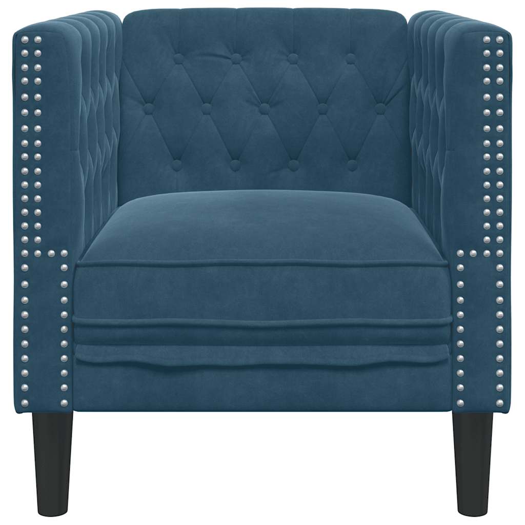 Fauteuil Chesterfield-stijl fluweel blauw
