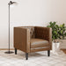 Fauteuil Chesterfield-stijl kunstsuède bruin