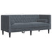 Tweezitsbank Chesterfield-stijl en bolsters fluweel donkergrijs
