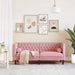 Tweezitsbank Chesterfield-stijl en bolsters fluweel roze