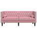 Tweezitsbank Chesterfield-stijl en bolsters fluweel roze