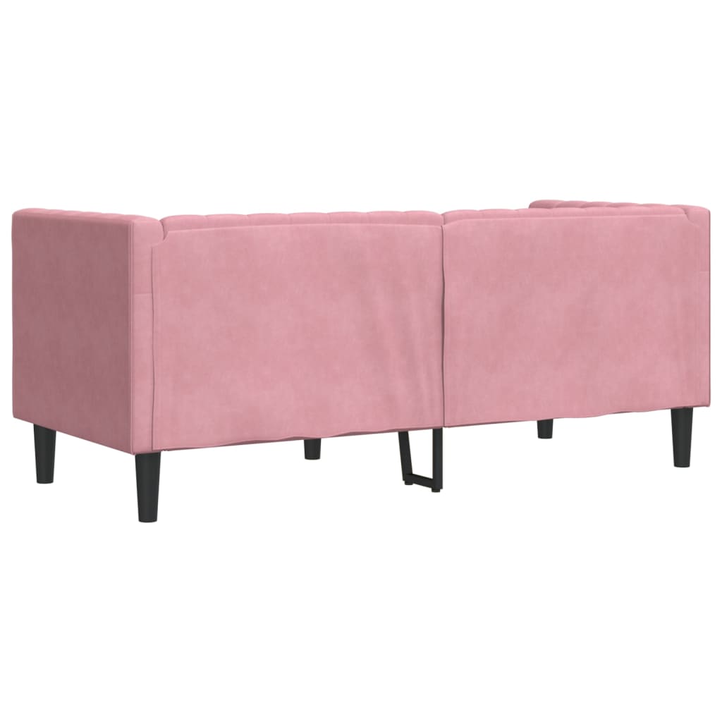 Tweezitsbank Chesterfield-stijl en bolsters fluweel roze