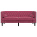 Tweezitsbank Chesterfield-stijl en bolsters fluweel wijnrood
