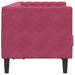 Tweezitsbank Chesterfield-stijl en bolsters fluweel wijnrood