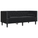 Tweezitsbank Chesterfield-stijl en bolsters fluweel zwart