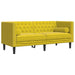 Tweezitsbank Chesterfield-stijl en bolsters fluweel geel