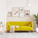 Tweezitsbank Chesterfield-stijl en bolsters fluweel geel