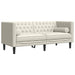 Tweezitsbank Chesterfield-stijl en bolsters fluweel crèmekleur