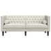 Tweezitsbank Chesterfield-stijl en bolsters fluweel crèmekleur