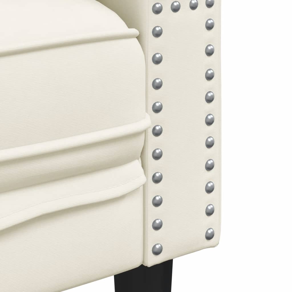 Tweezitsbank Chesterfield-stijl en bolsters fluweel crèmekleur