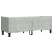 Driezitsbank Chesterfield-stijl met bolsters fluweel lichtgrijs