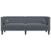 Driezitsbank Chesterfield-stijl en bolsters fluweel donkergrijs