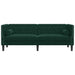 Driezitsbank Chesterfield-stijl en bolsters fluweel donkergroen