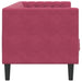 Driezitsbank Chesterfield-stijl met bolsters fluweel wijnrood