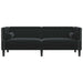Driezitsbank Chesterfield-stijl met bolsters fluweel zwart