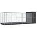 Volière met verlengstuk 623x203x216 cm staal zilverkleurig