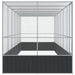 Volière met verlengstuk 625x207x212 m staal zilverkleurig