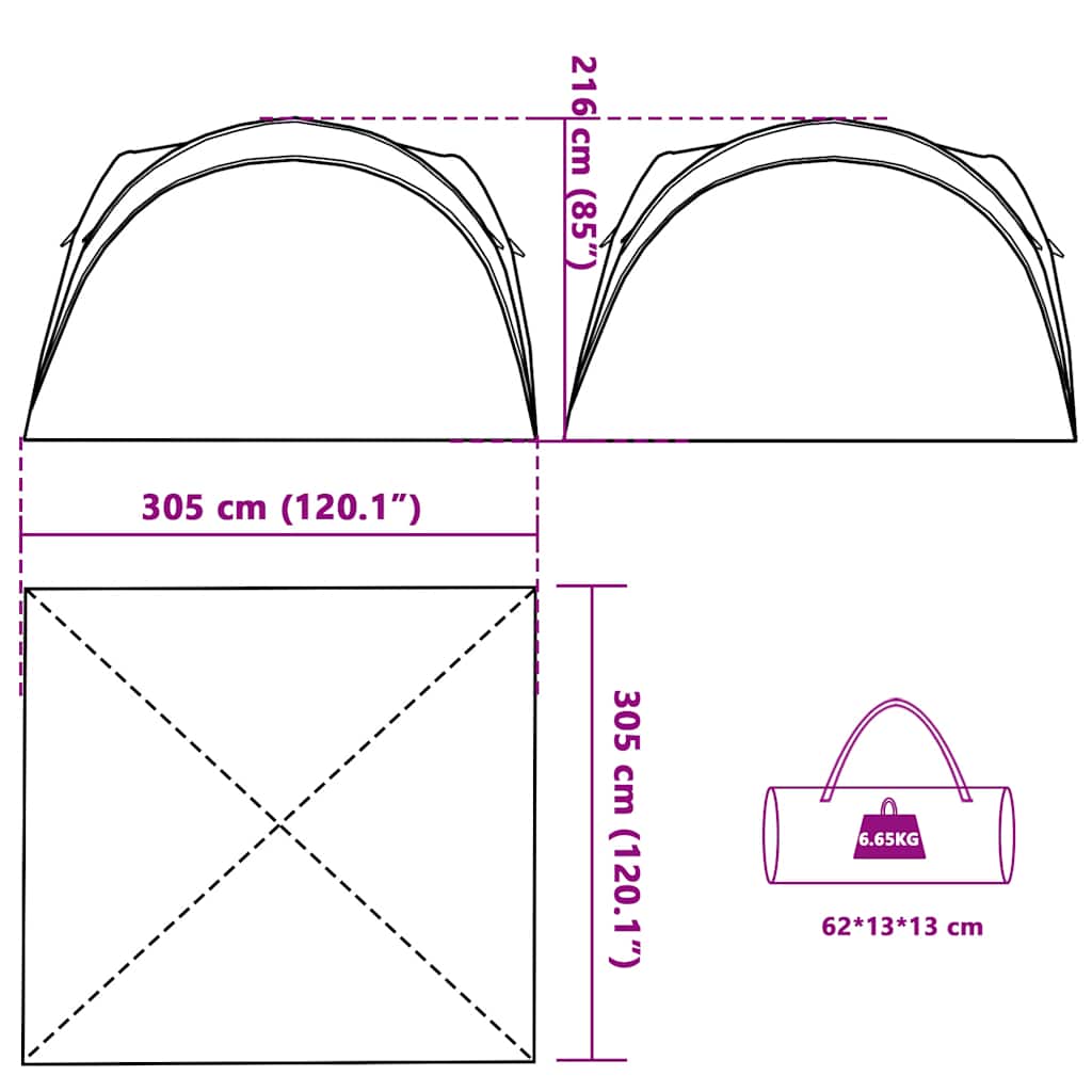 Partytent waterdicht blauw