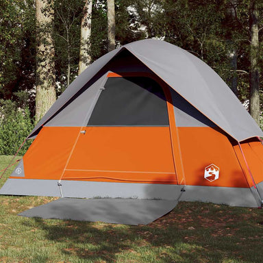 Koepeltent 3-persoons waterdicht grijs en oranje
