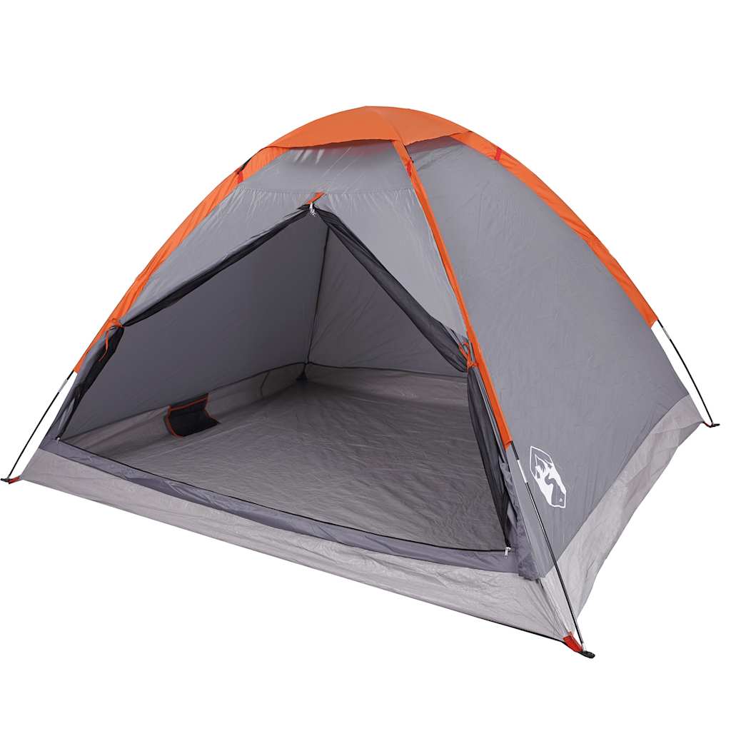 Koepeltent 2-persoons waterdicht grijs en oranje