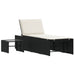 Modulaire ligbedden 2 stuks met tafel zwart poly rattan