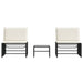 Modulaire ligbedden 2 stuks met tafel zwart poly rattan