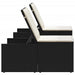 Modulaire ligbedden 2 stuks met tafel zwart poly rattan