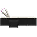 Modulaire ligbedden 2 stuks met tafel zwart poly rattan