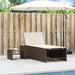 Ligstoelen 2 st met tafel bruin poly rattan