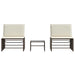 Ligstoelen 2 st met tafel bruin poly rattan