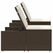 Ligstoelen 2 st met tafel bruin poly rattan