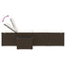 Ligstoelen 2 st met tafel bruin poly rattan