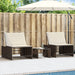 Ligstoelen 2 st met tafel bruin poly rattan
