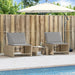 Ligstoelen 2 st met tafel beige poly rattan