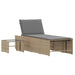 Ligstoelen 2 st met tafel beige poly rattan