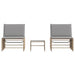 Ligstoelen 2 st met tafel beige poly rattan
