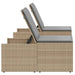 Ligstoelen 2 st met tafel beige poly rattan